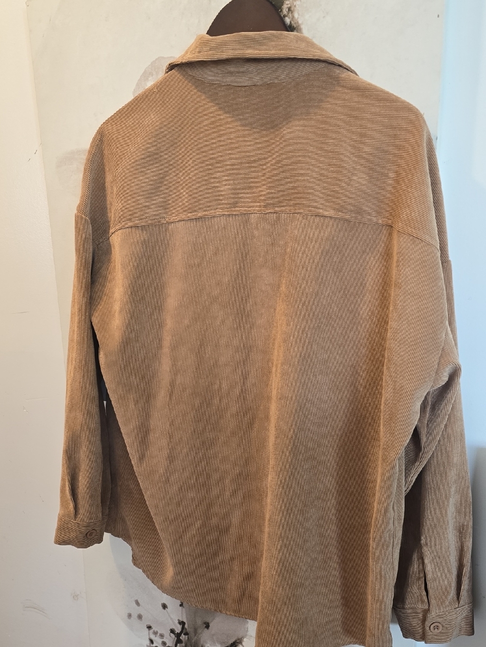 Oversized Corduroy Overshirt Jacket in Light Brown - M - Picture 3 of 4